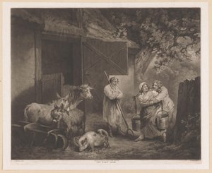 Milkmaid and Two Farmhands by a Stable by William Ward