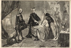 Queen Mary Quitting Stirling Castle - Marie Stuart in Front of the Cradle of Her Son by William Ward
