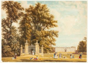 Entrance to the Avenue from Clare Hall Piece, Cambridge by William Westall