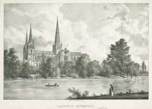 Lichfield Cathedral - South View by William Westall