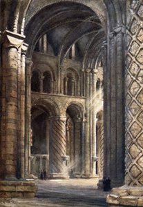 Durham, Interior of Cathedral Looking Across the Nave into South Transept by William Wiehe Collins