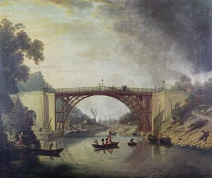 The Cast Iron Bridge near Coalbrookdale by William Williams
