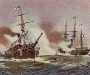 Battle between the German Gunboat "Meteor" and the French Aviso "Bouvet" off Havana, 9 November 1870