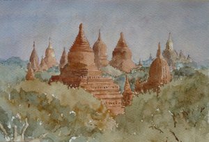 Bagan sunrise, towards Ananda