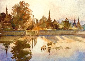 Sukhothai, evening sun by Wilson Clive