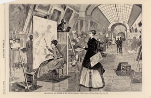 Art-students and Copyists in the Louvre Gallery, Paris
