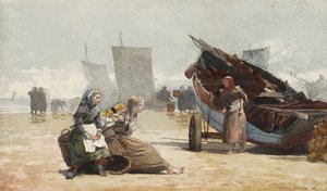 Beach Scene, Cullercoats by Winslow Homer