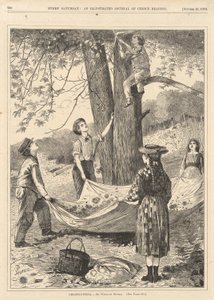 Chestnutting, from Every Saturday, October 29, 1870 by Winslow Homer