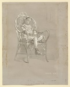 Child Seated in a Wicker Chair by Winslow Homer