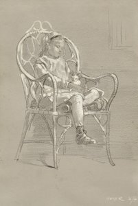 Child Seated in a Wicker Chair by Winslow Homer