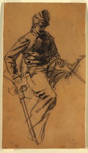 Drawing, Cavalry Soldier on Horseback, 1863