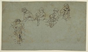 Five Sketches of Young Boys, ca. 1872 by Winslow Homer