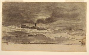 Seascape with Fishing Trawler, Cullercoats, England, 1881-82 by Winslow Homer