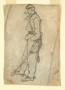 Soldier with Sword and Pipe, 1862 by Winslow Homer