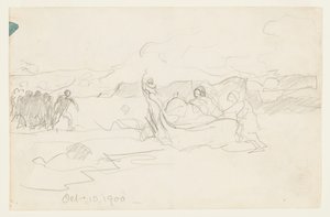Fishermen Beaching a Dory by Winslow Homer