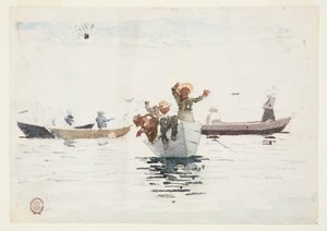 Four Rowboats with Children