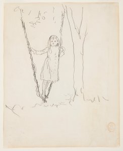 Girl Standing on a Swing