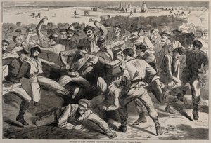 Holiday in Camp - Soldiers Playing Foot-Ball, 1865