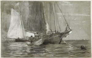 Schooner at Anchor by Winslow Homer