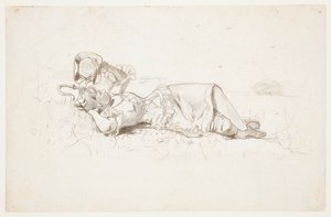Shepherdess Resting by Winslow Homer