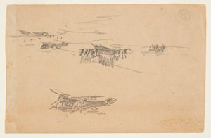 Sketches of Dories on Carriages by Winslow Homer