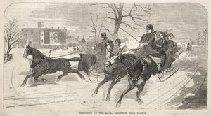 Sleighing on the Road, Brighton, near Boston by Winslow Homer