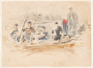 Soldiers Seated in a Group