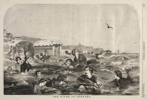 The Baths at Newport, 1858 by Winslow Homer