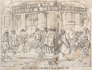 The "Cold Term," Boston - Scene, Corner Milk and Washington Streets by Winslow Homer