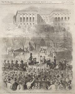 The Inaugural Procession at Washington Passing the Gate of the Capitol Grounds by Winslow Homer