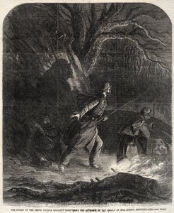 The Picket of the Tenth Indiana Regiment Discovering the Approach of the Rebels at Mill Spring, Kentucky by Winslow Homer