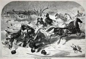 The Sleighing Season - The Upset by Winslow Homer