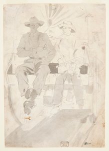 Two Men in an Army Wagon