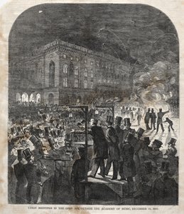 Union Meeting in the Open Air Outside the Academy of Music by Winslow Homer