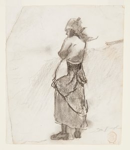 Woman Looking Out to Sea, Cullercoats, England by Winslow Homer