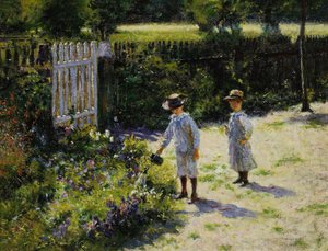 Children in the Garden by Wladyslaw Podkowinski