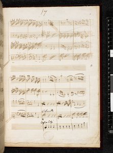 Adagio and Fugue in C minor, K. 546, Add. 28996, f.11r by Wolfgang Amadeus Mozart