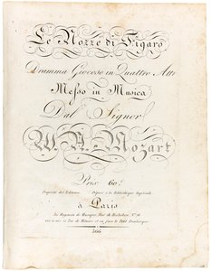 Cover of the Score Le nozze di Figaro by Wolfgang Amadeus Mozart