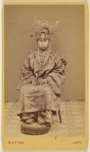 Javanese Woman Wearing an Ornate Headdress, Seated by Woodbury and Page
