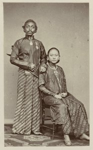 Pakoe Boewono IX, Susuhunan of Surakarta with His Wife Ratoe by Woodbury and Page