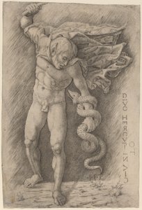 Faun Battling a Snake by Workshop of Andrea Mantegna