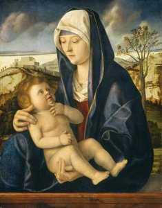 Madonna and Child in a Landscape by Workshop of Giovanni Bellini