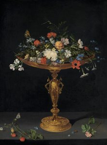 Flowers in a Tazza on a Ledge by Workshop of Jan Brueghel the Elder