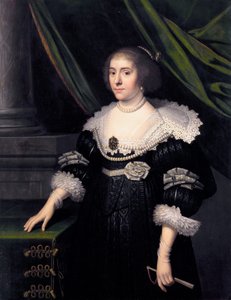 Princess Amalia of Solms, wife of Frederick Henry of Orange by Workshop of Michiel van Mierevelt