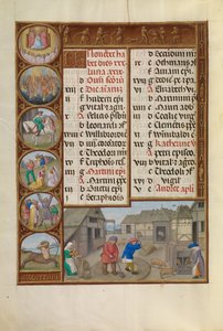 Threshing and Pig Feeding; Zodiacal Sign of Sagittarius
