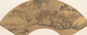 Green Cliff with Red Maples, 1603 by Wu Bin