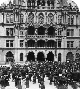 An Outdoor Concert at the Town Hall, Munich, Germany by Wurthle and Sons
