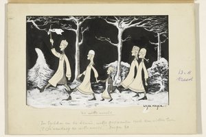 Henk, Anne, Hans, Noor and Elly Marching Through the Snow by Wybo Meijer (signed by artist)