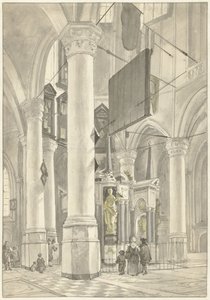 View in the Nieuwe Kerk in Delft, with the Tomb Monument of William of Orange