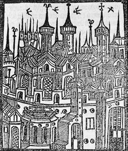 Woodcut from The Chronicle of Englonde by Wynkyn de Worde